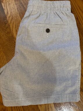 J. Crew Men's Micro Houndstooth Shorts in Light gray and White elastic S cotton